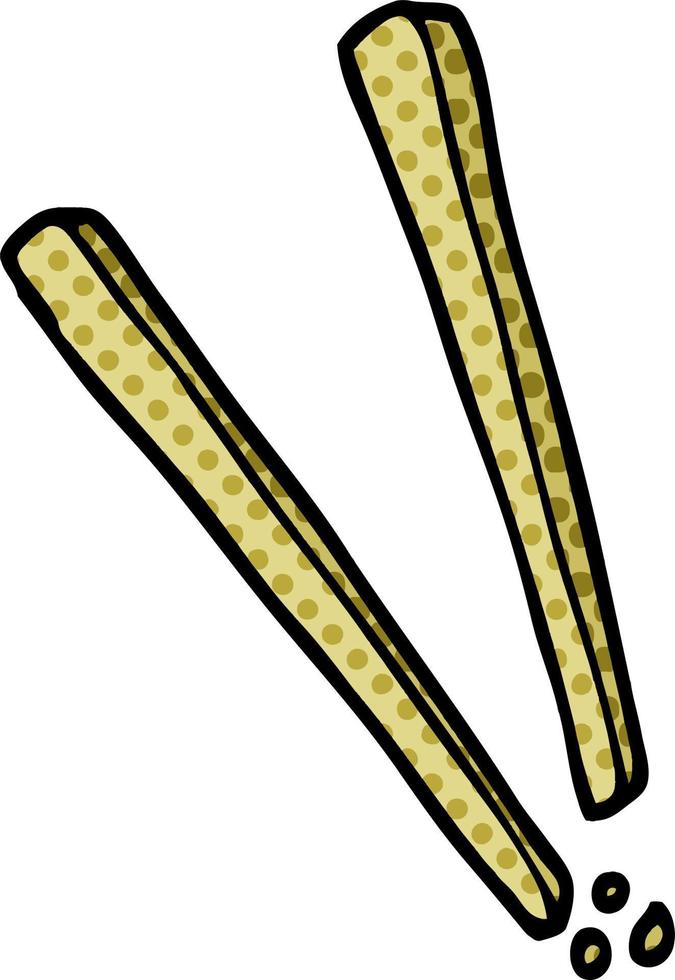 cartoon doodle wooden chopsticks vector