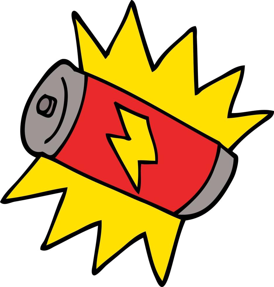 cartoon doodle battery vector