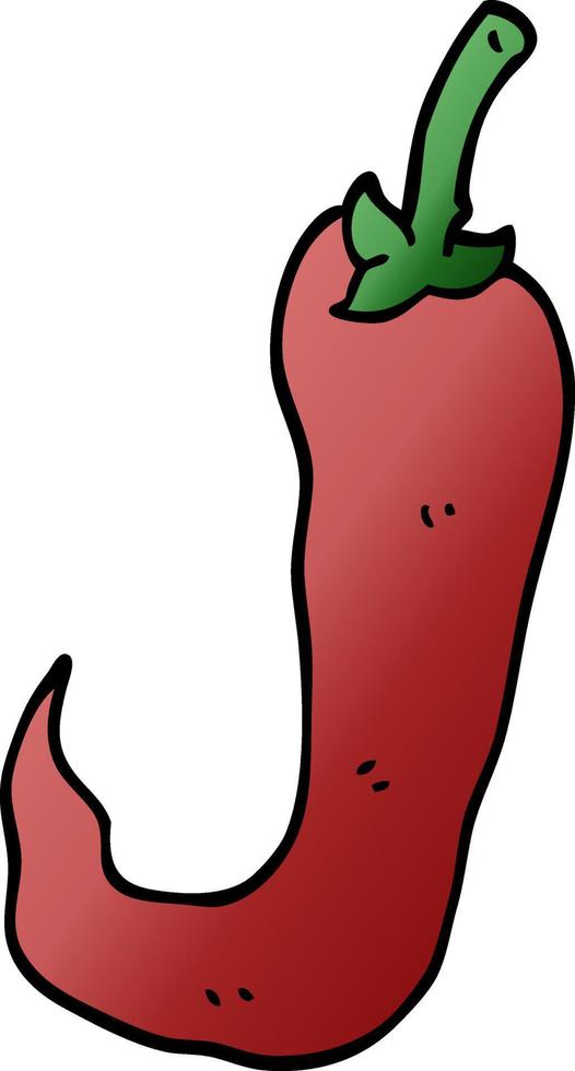 cartoon doodle red hot chilli pepper vector