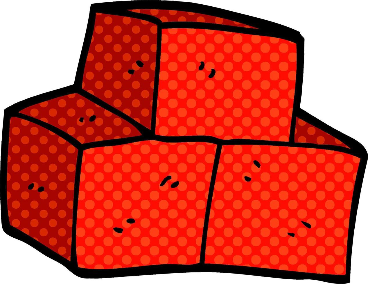 cartoon doodle stacked bricks vector