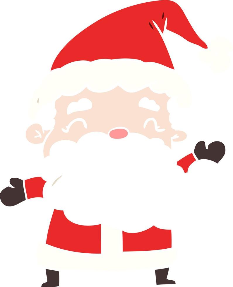 santa claus de dibujos animados de estilo de color plano vector