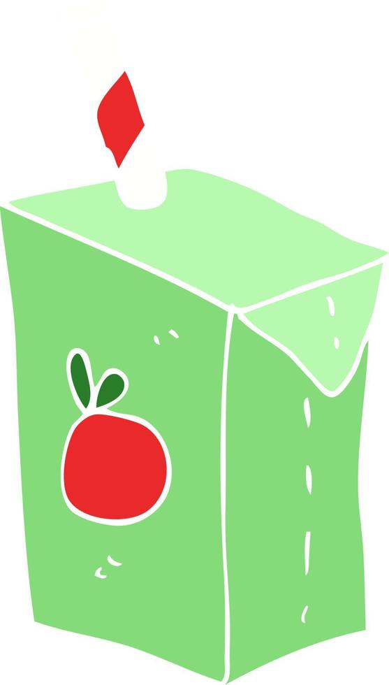 flat color illustration of a cartoon juice box vector