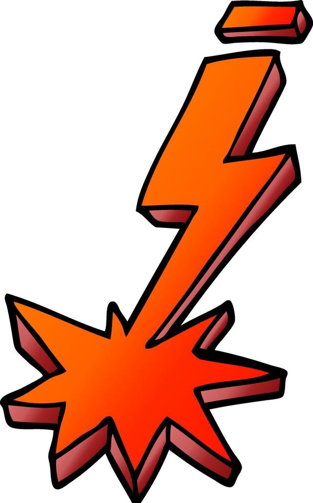 cartoon doodle thunder bolt vector