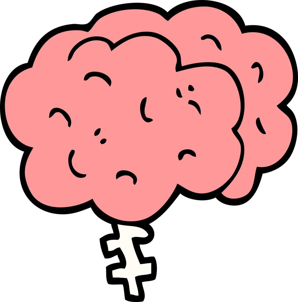 cartoon doodle brain vector