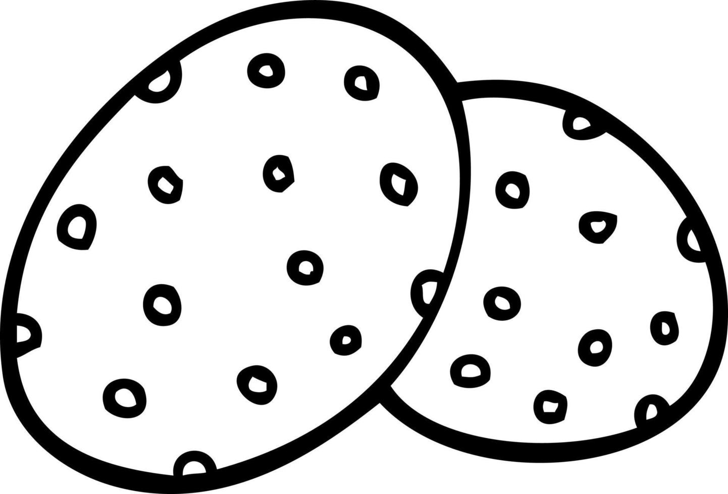 line drawing cartoon cookies together vector