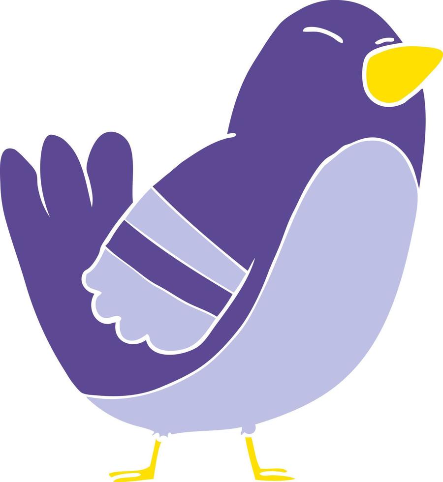 flat color style cartoon Bird vector