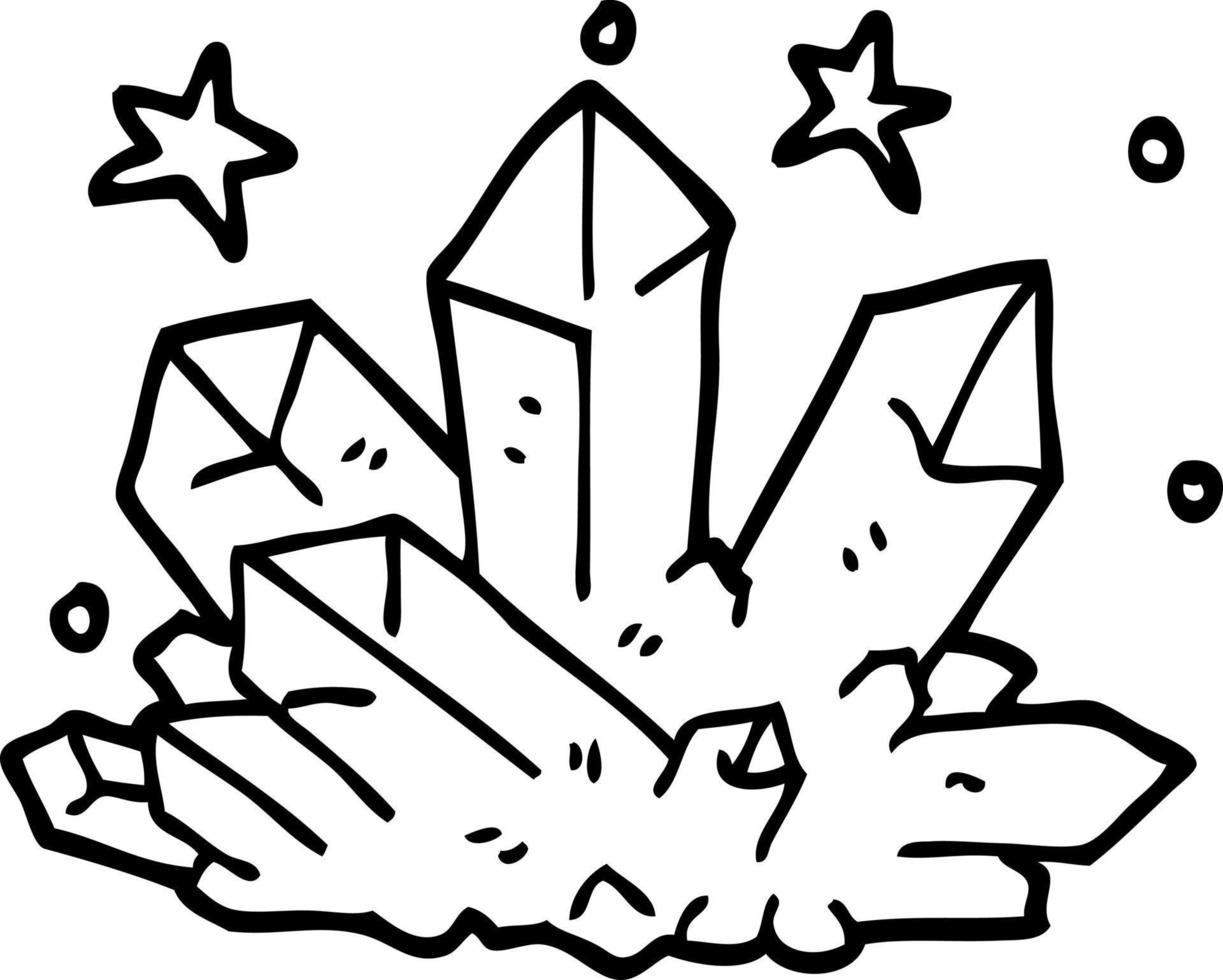 line drawing cartoon crystal sparkling vector