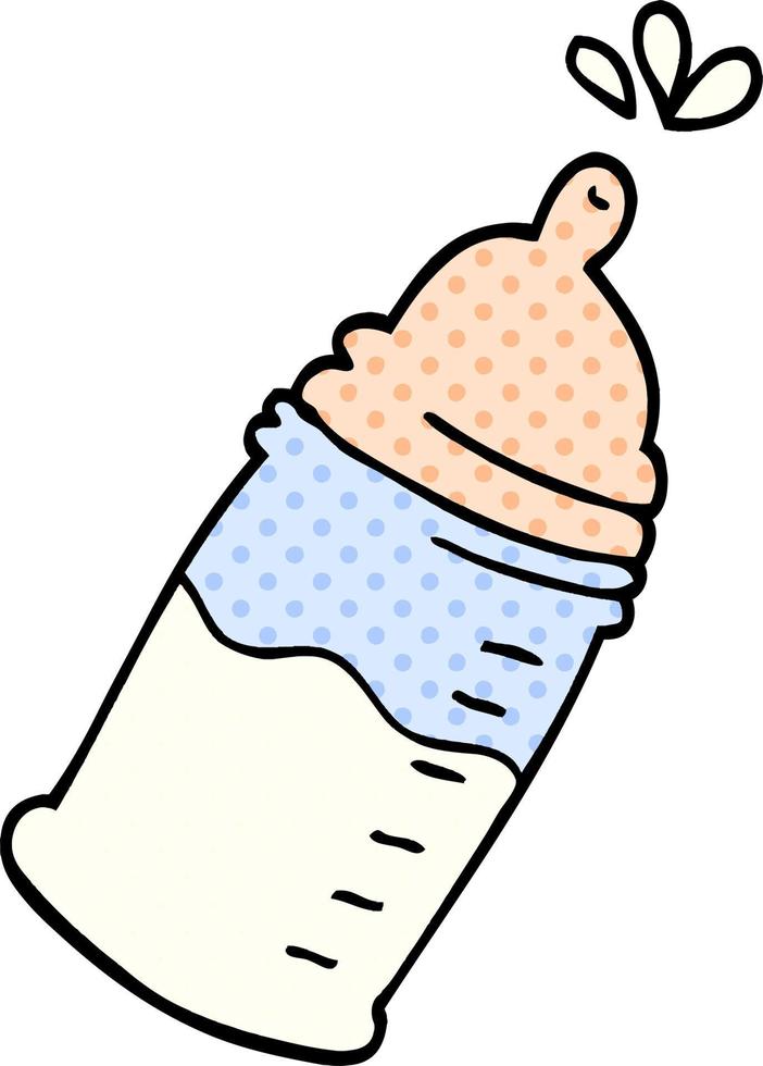 cartoon doodle baby bottle vector