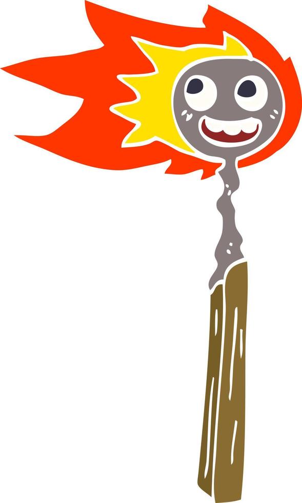 cartoon doodle burnt match vector