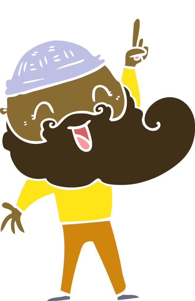 happy bearded man with great idea vector