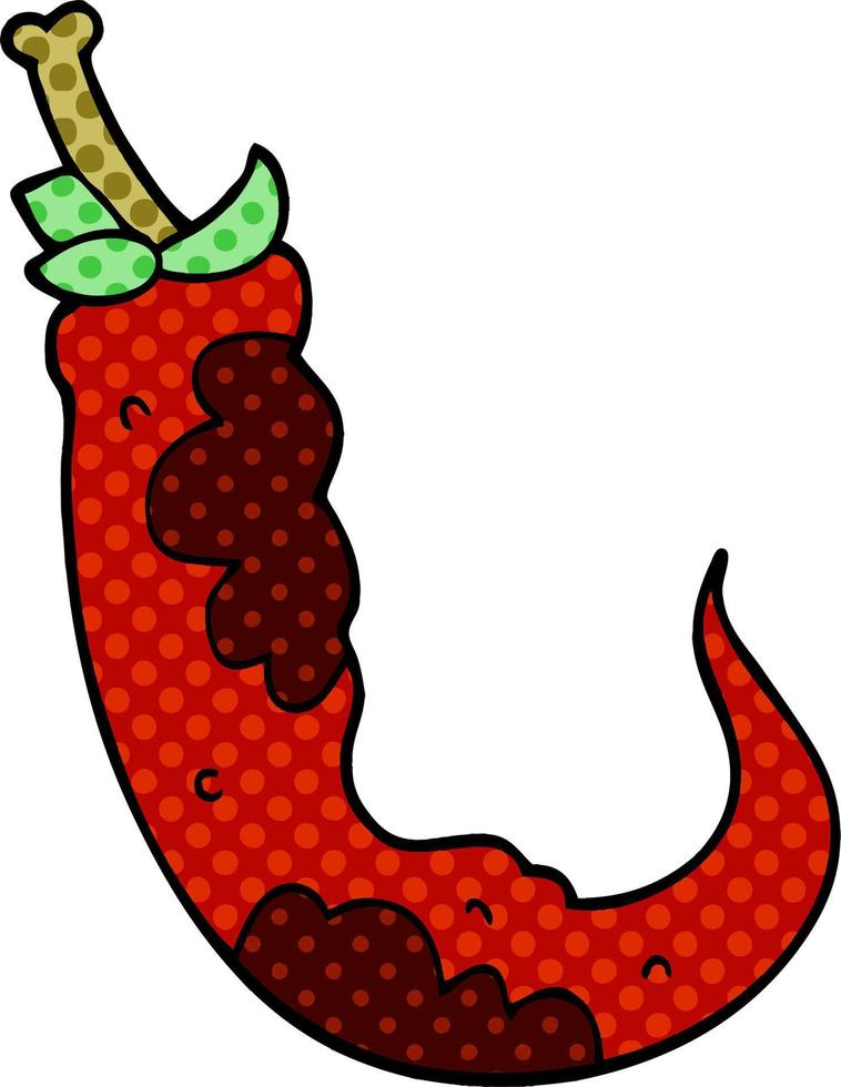 cartoon doodle red hot chilli pepper vector