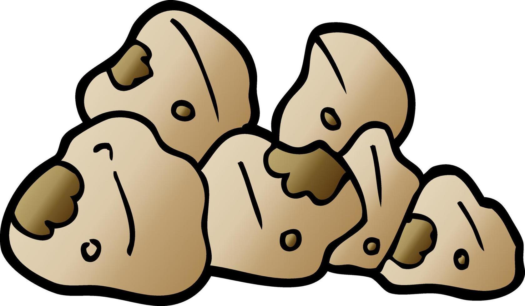 cartoon doodle boulders vector