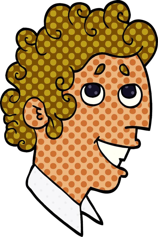 cartoon doodle man face vector