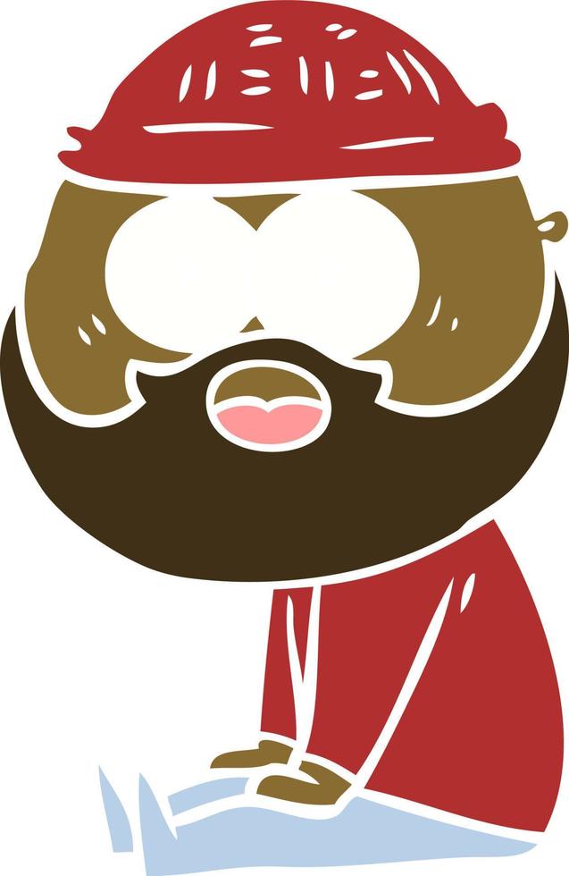 flat color style cartoon bearded man sitting vector