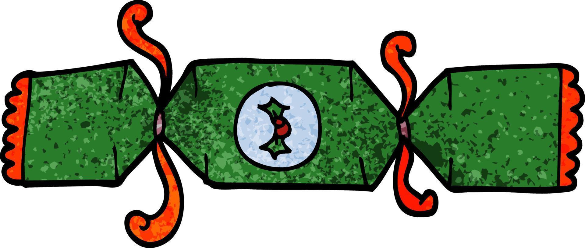 cartoon doodle christmas cracker vector