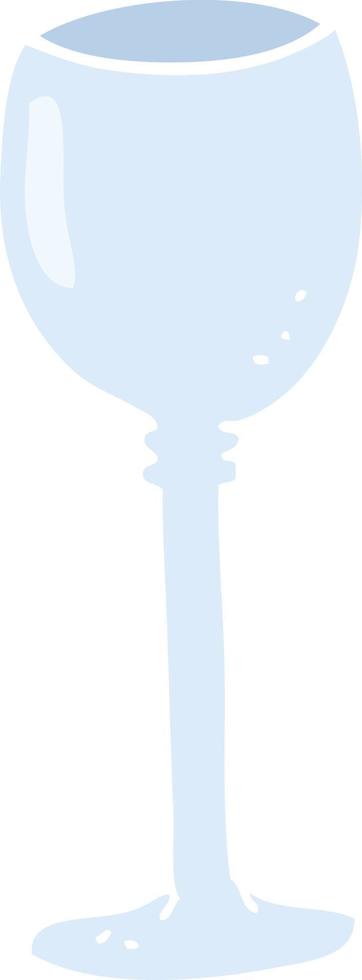 flat color illustration of a cartoon wine glass vector