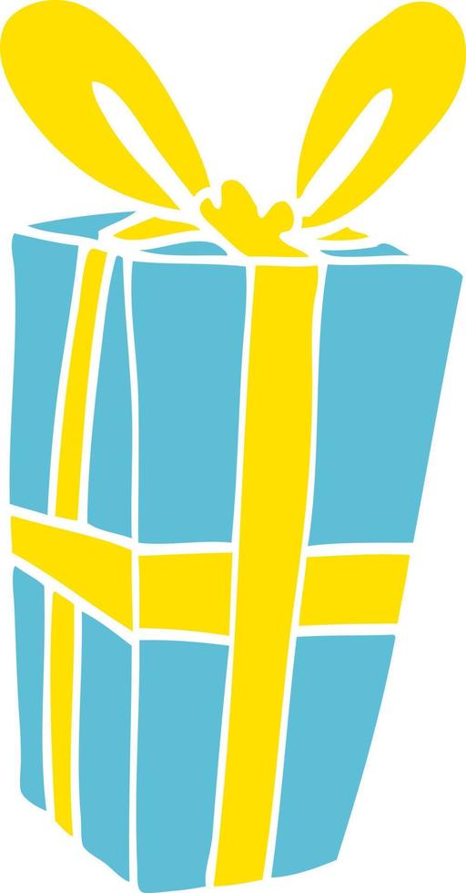 cartoon doodle wrapped gift vector