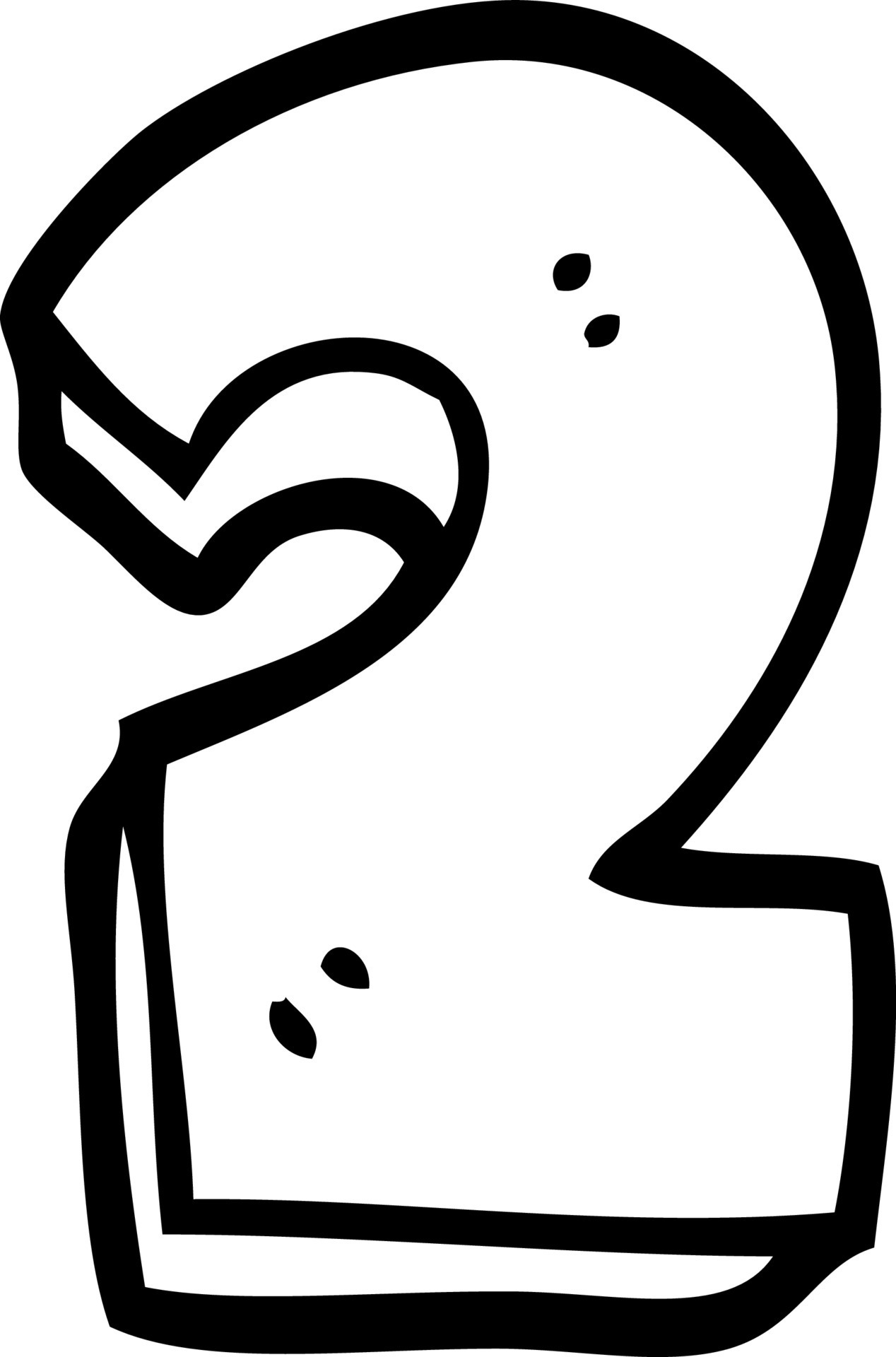 line drawing cartoon number two 12168884 Vector Art at Vecteezy
