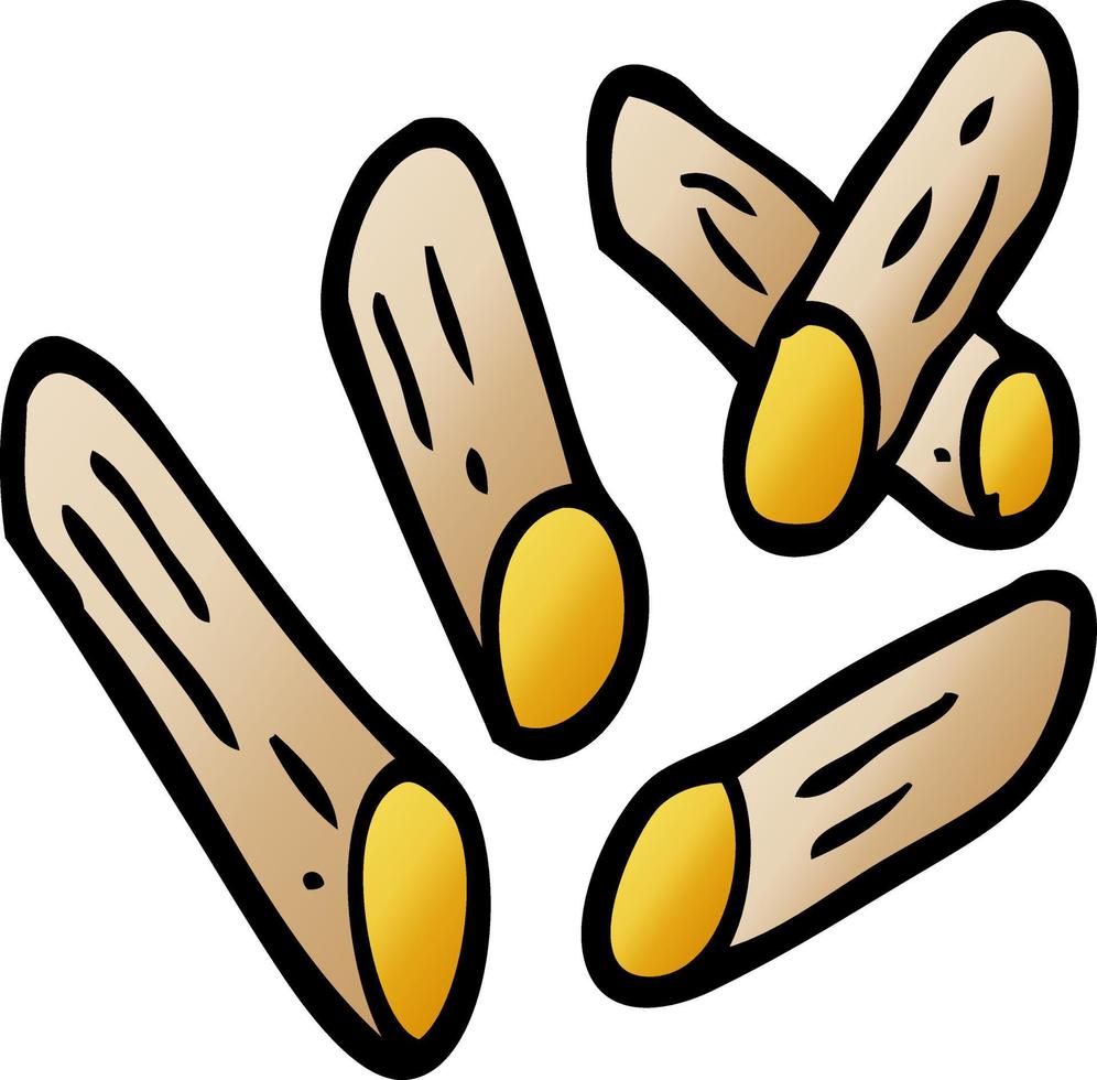 cartoon doodle pasta shapes vector