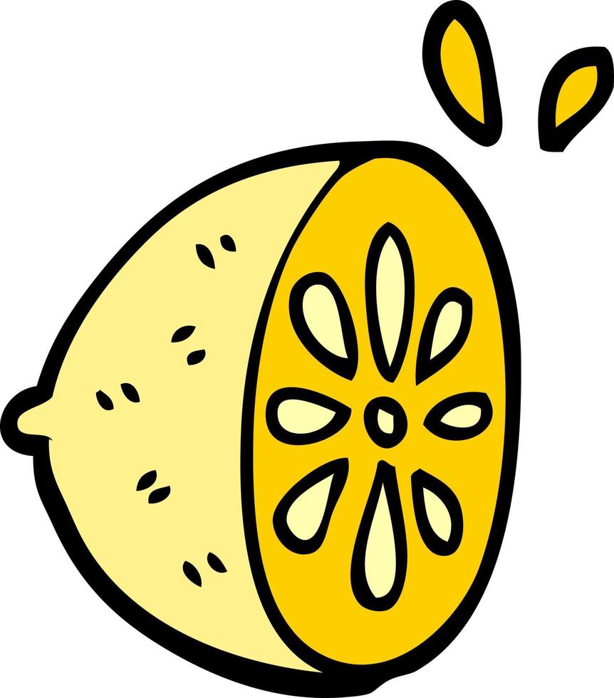 caricatura, garabato, limón, fruta vector