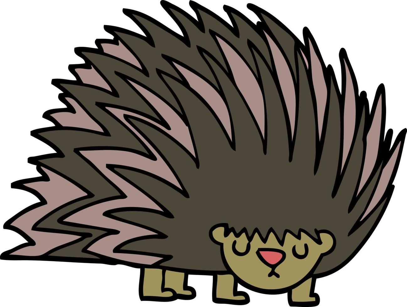cartoon doodle spiky hedgehog vector