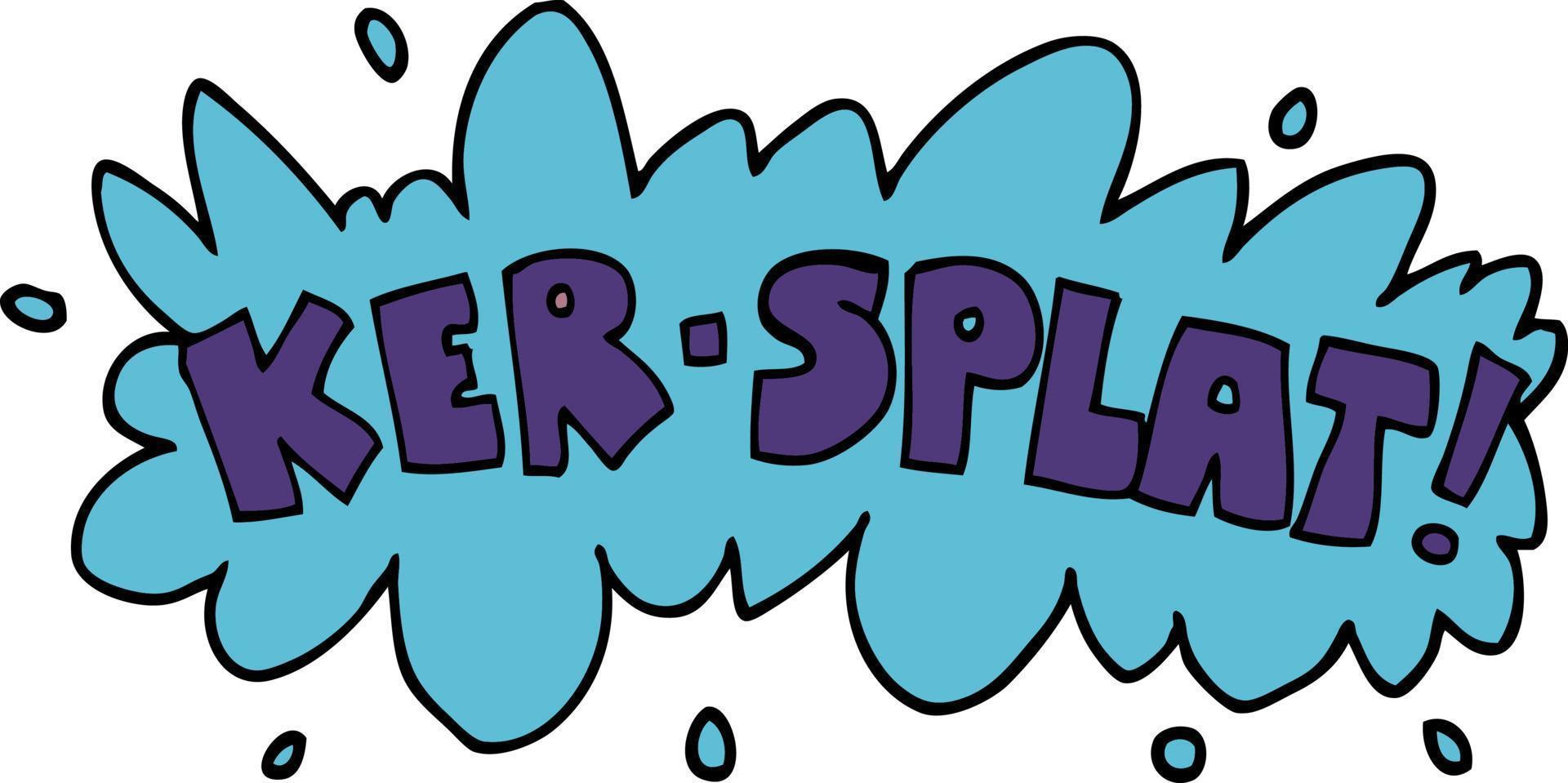cartoon doodle wording ker-splat vector