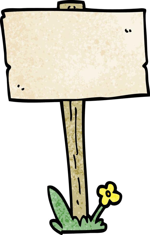 cartoon doodle sign post vector