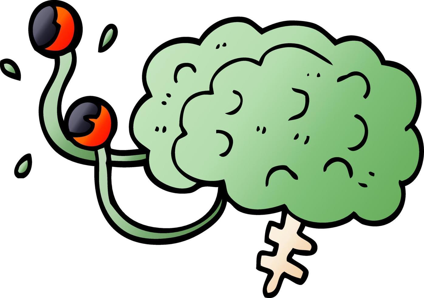 cartoon doodle monster brain vector