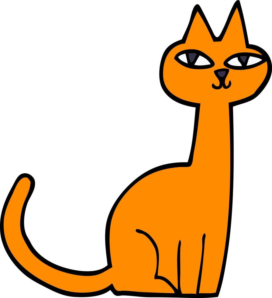 cartoon doodle cat vector