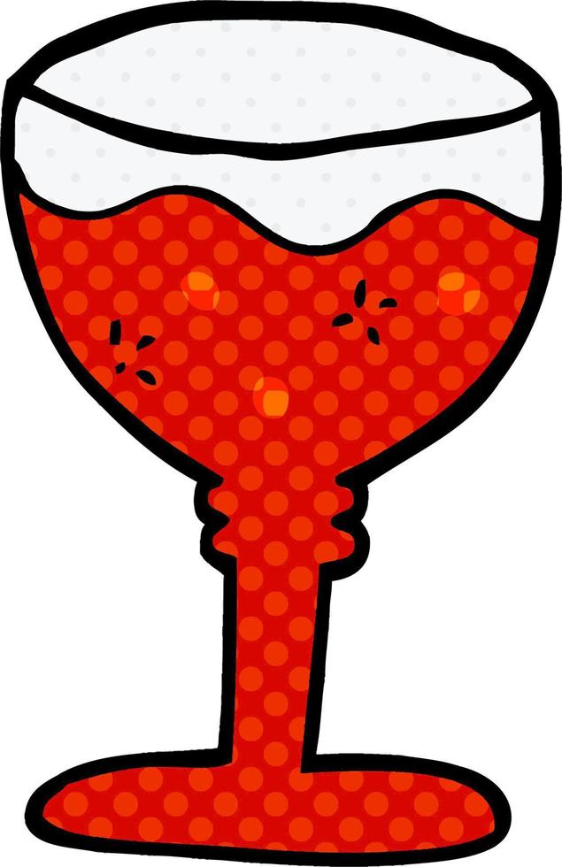 dibujos animados doodle copa de vino tinto vector