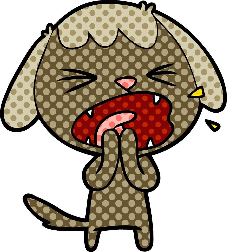cute cartoon dog barking vector