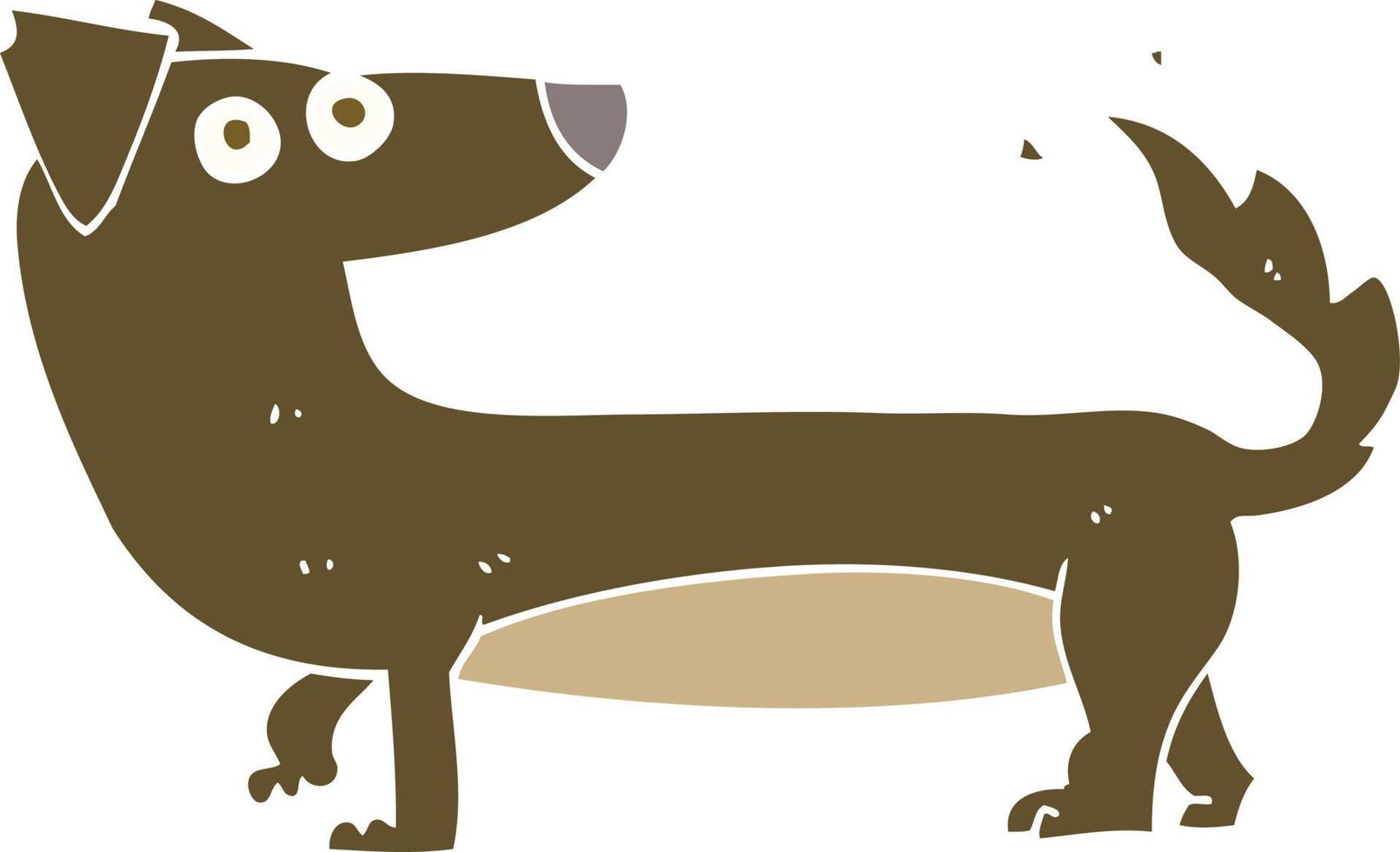 ilustración de color plano de un perro de dibujos animados vector