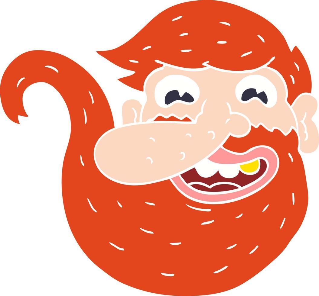 cartoon doodle man with ginger beard vector