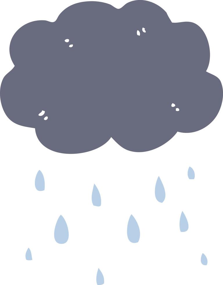 flat color style cartoon cloud raining vector