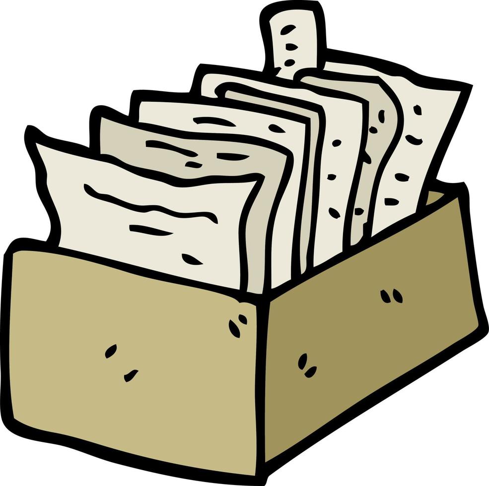 cartoon doodle box of files vector