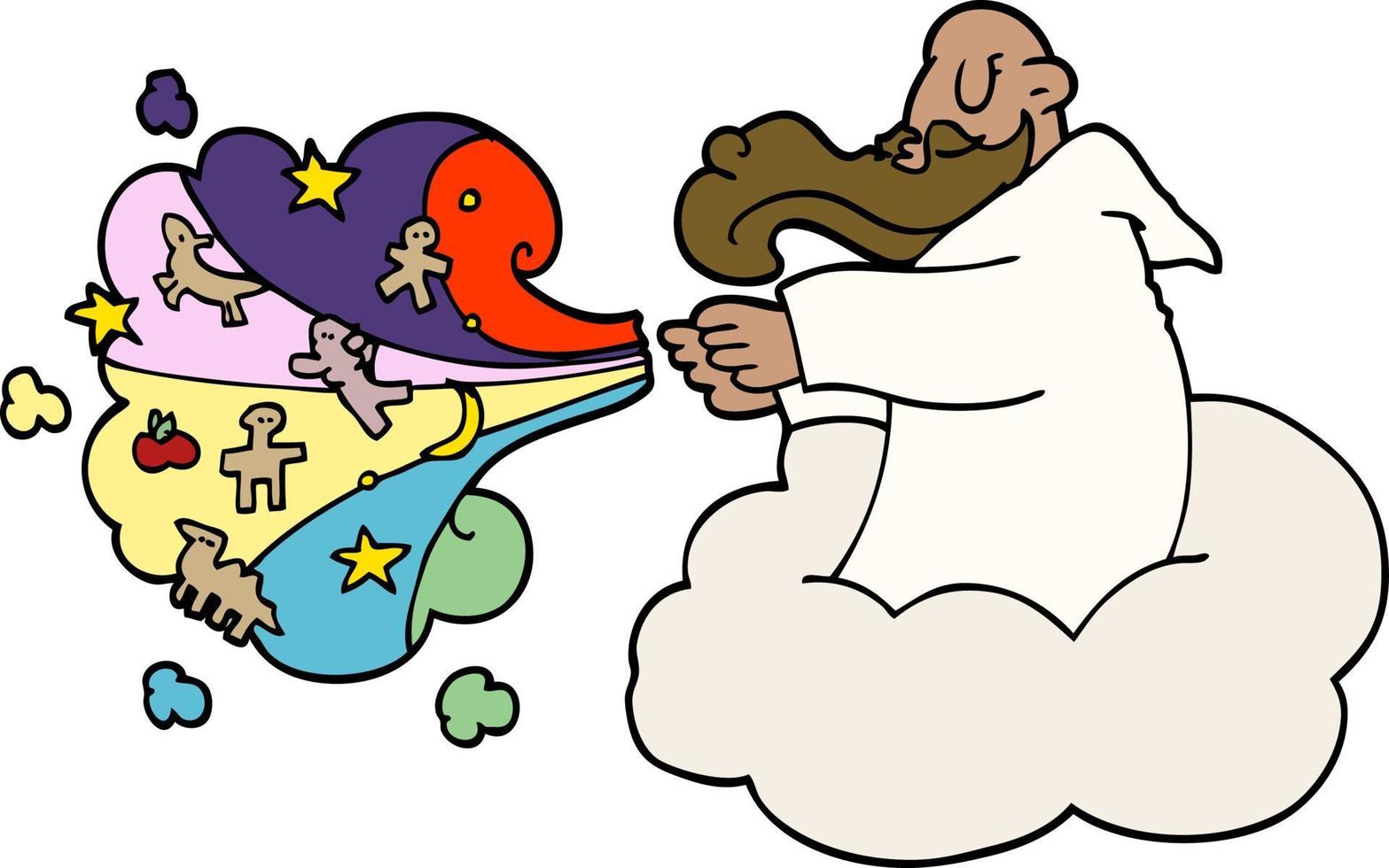 cartoon doodle god creating universe 12169984 Vector Art at Vecteezy