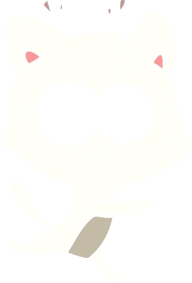 flat color style cartoon surprised cat running vector