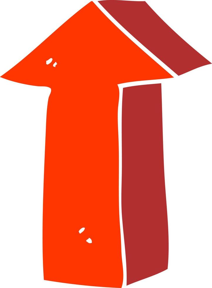 flat color illustration of a cartoon arrow vector