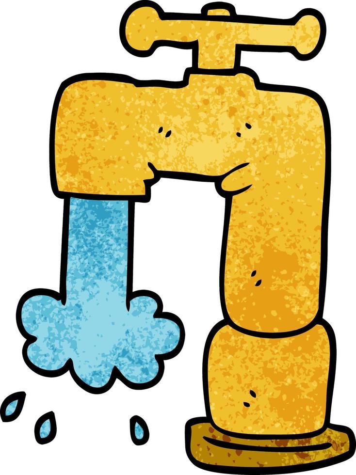 cartoon doodle pouring faucet vector