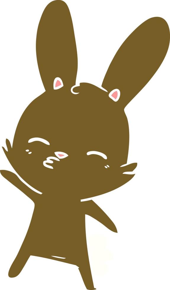 curious bunny flat color style cartoon vector