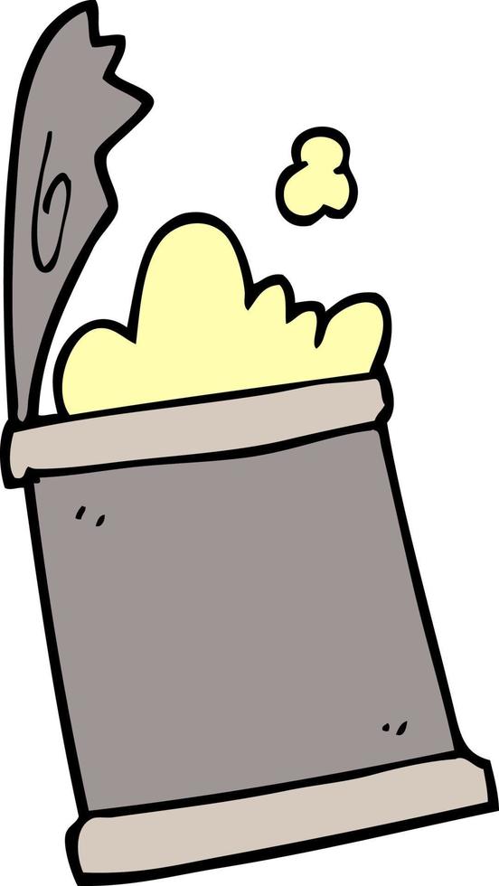 cartoon doodle open can of food vector