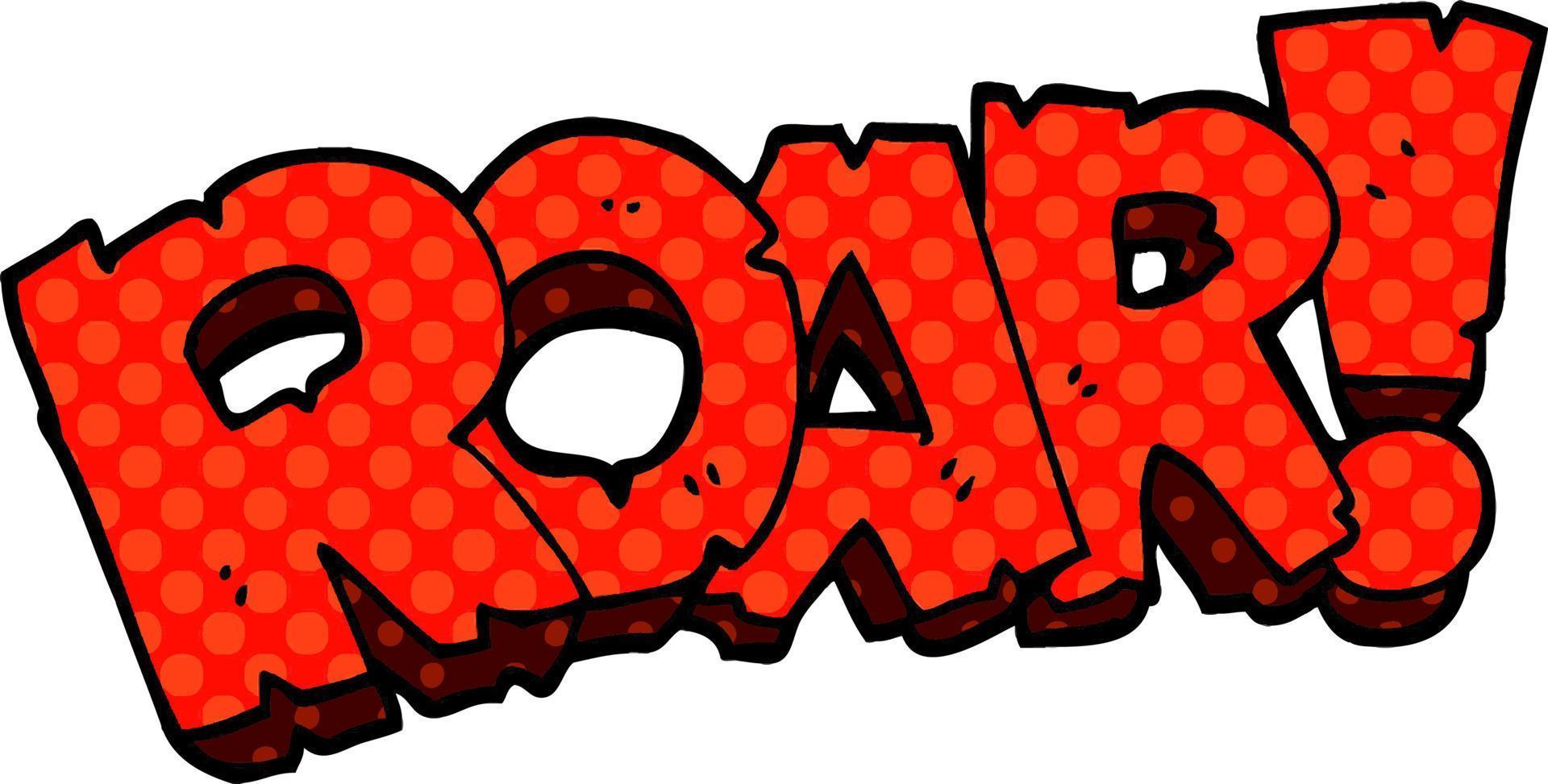 cartoon doodle roar sign vector