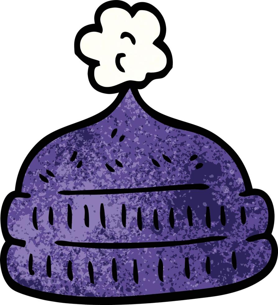cartoon doodle winter hats vector