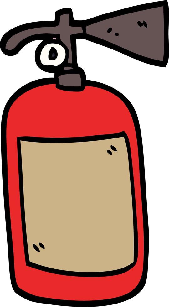 cartoon doodle fire extinguisher vector