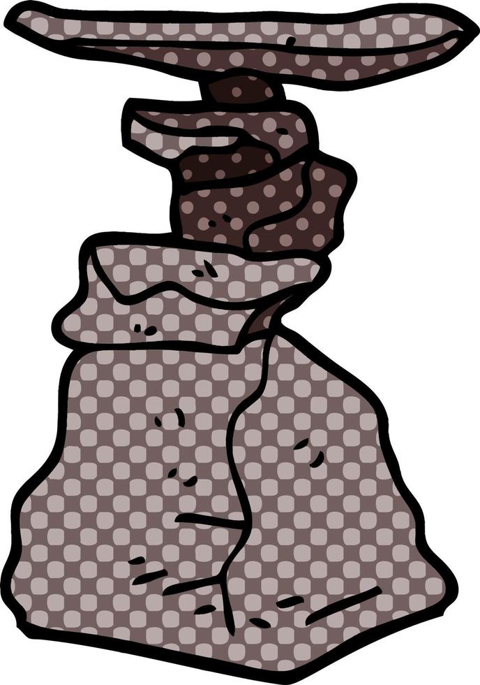 cartoon doodle stacked rocks vector