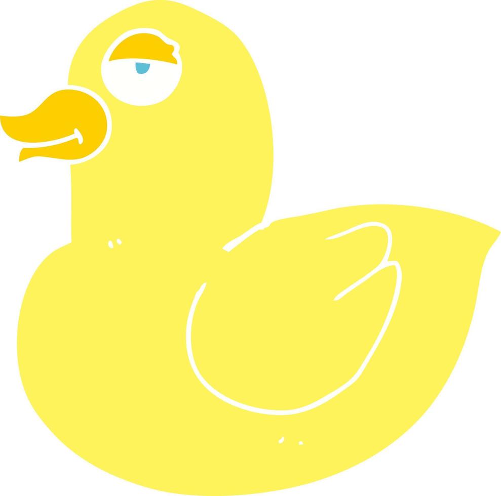 flat color illustration of a cartoon duck vector