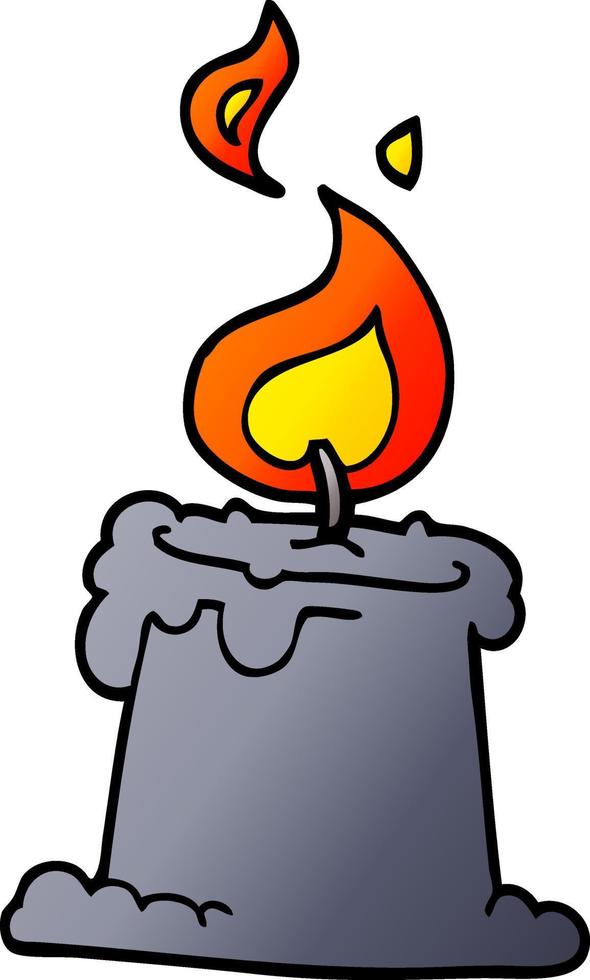 cartoon doodle lit candle vector