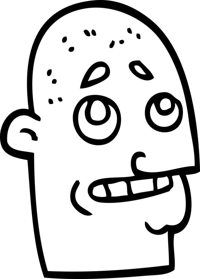 line drawing cartoon bald man vector