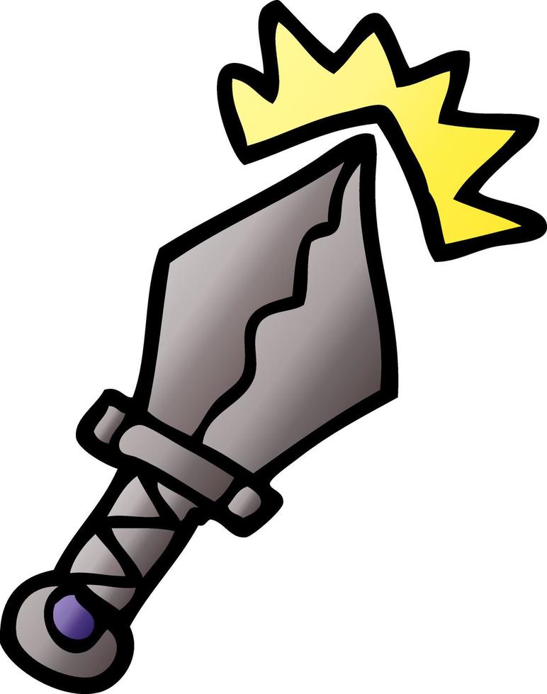 cartoon doodle sharp dagger vector