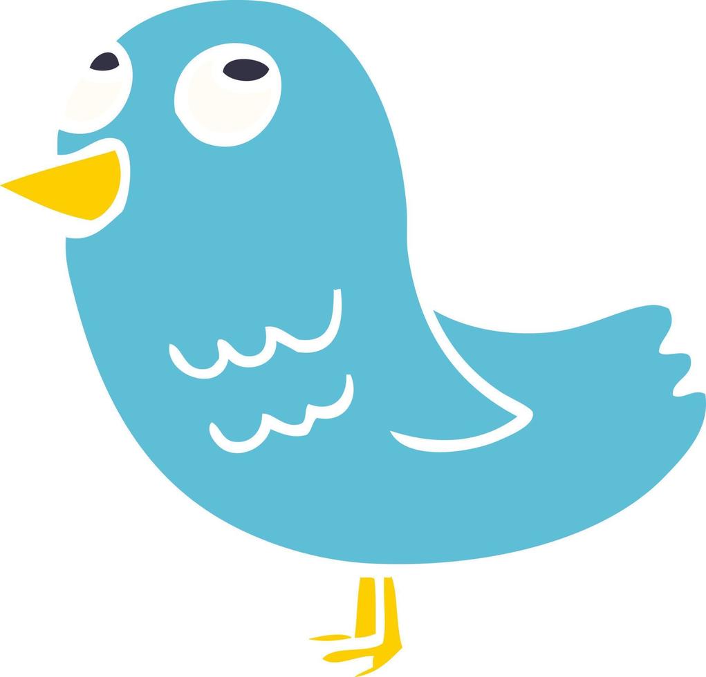 cartoon doodle bird looking up vector